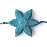 Dark Teal Dahlia Flower Bracelet Back