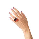 Plum & Tangerine Cocktail Ring - Vertigo by Varily Jewelry