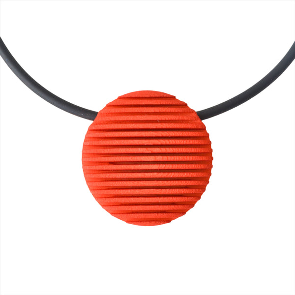 Statement 3D Printed Circle Pendant - Optical