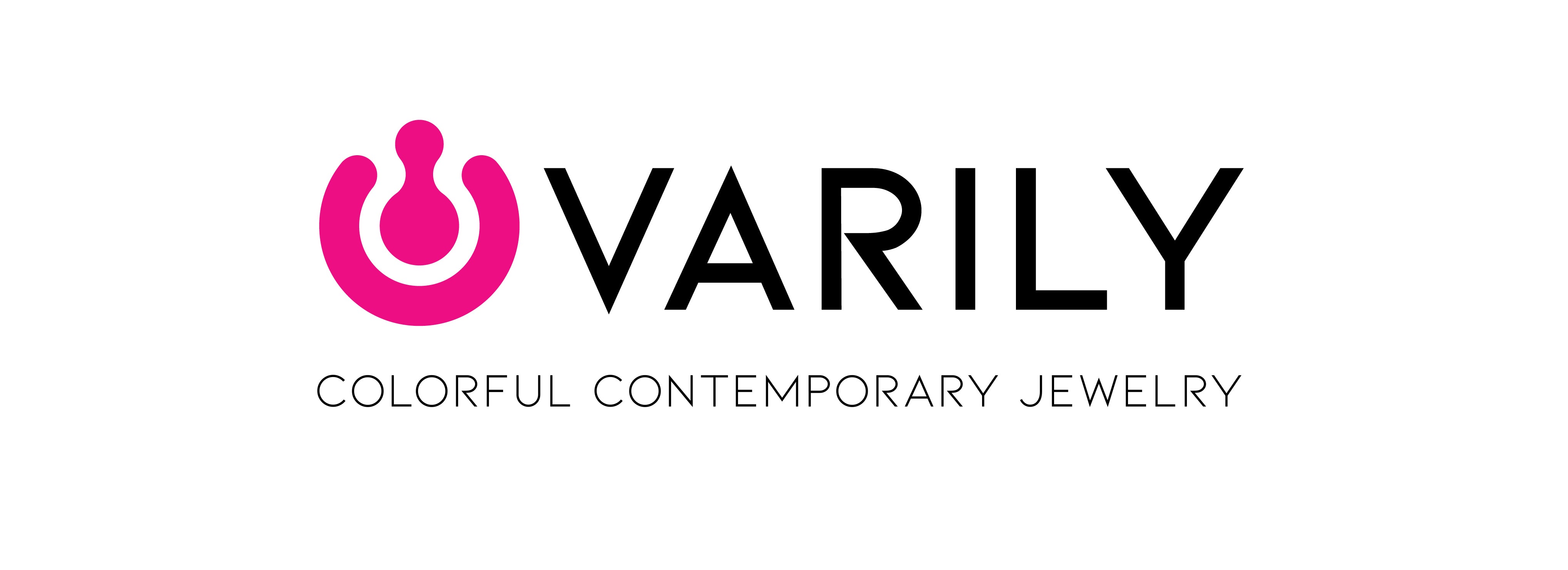 Colorful contemporary jewelry Varily black and pink logo image