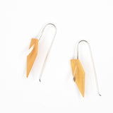 Citrus Side View Geometric Drop Earrings with Silver Hooks 