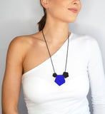 Blue Long 3 Element Necklace - Vertigo by Varily Jewelry