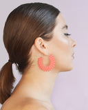 Coral Hoop Earrings - Dahlia