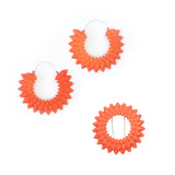 Tangerine Flower Brooch - Dahlia Collection with Dahlia Hoops XL