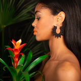Hoops XL - Rainforest Black Earrings
