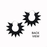 Black Hoops XL - Rainforest Hoop Earrings Back