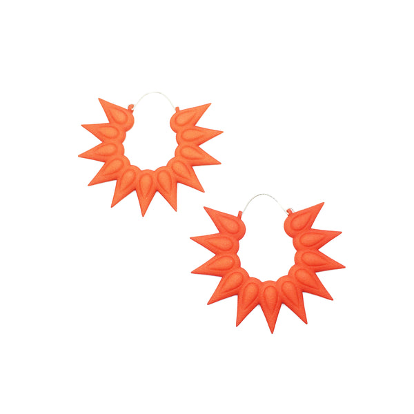Hoops XL - Rainforest Tangerine by Varily Jewelry