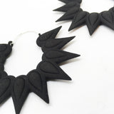 Black Side Hoops XL - Rainforest Hoop Earrings