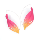 Fuchsia & Citrus Leaf Earrings XL - Rainforest