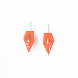 Tangerine Perforated Geometric Drop Earrings - Vertigo by Varily Jewelry