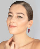 Plum Geometric Drop Interchangeable Earrings (2 Colors, 1 set of Silver Hooks) - Vertigo
