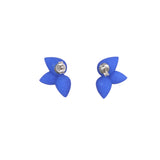 Blue Seed Stud Earrings Back