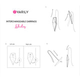 How the earrings work - Geometric Drop Interchangeable Earrings by Varily Jewelry