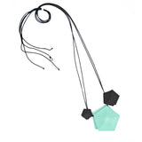 Aqua and Black 3 Element Necklace 