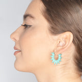 Aqua Hoop Earrings - Rainforest by Varily Jewelry