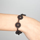 Black Flower Chain Bracelet - Dahlia Collection