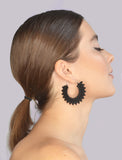 Black Hoop Earrings - Dahlia