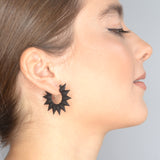 Black Hoop Earrings - Rainforest by Varily Jewelry