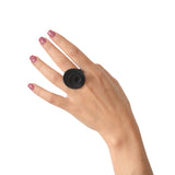 Black Round Ring - Vertigo by Varily Jewelry