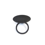 Black Round Ring - Vertigo by Varily Jewelry Side View