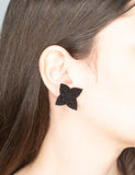 Flower Stud Earrings - Dahlia Black by Varily Jewelry
