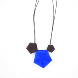 Blue 3 Element Geometric Necklace - Vertigo by Varily Jewelry