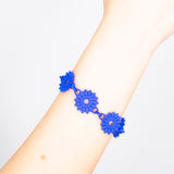 Blue Flower Chain Bracelet - Dahlia Collection