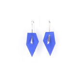 Blue Non-Perforated Geometric Drop Earrings - Vertigo by Varily Jewelry