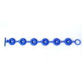Blue full Flower Chain Bracelet - Dahlia