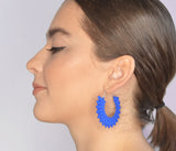 Blue Hoop Earrings - Dahlia