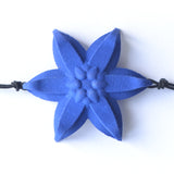 Blue Dahlia Flower Bracelet Back