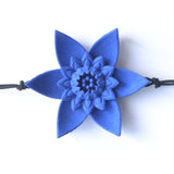 Flower Bracelet - Dahlia Bright Blue Front