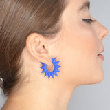 Blue Hoop Earrings - Rainforest by Varily Jewelry