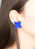 Flower Stud Earrings - Dahlia Blue by Varily Jewelry