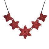 Burgundy 5 Flower Dahlia Necklace - Design Your Own Necklace