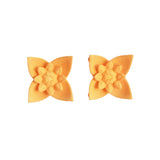 Flower Stud Earrings - Dahlia Citrus