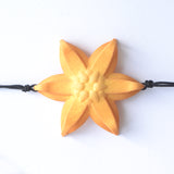 Citrus Dahlia Flower Bracelet Back