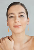 Citrus Long Pentagon Earrings - Vertigo with Silver Hooks