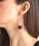 Black Cube Earrings - Optical Collection