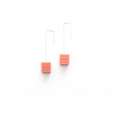 Coral Cube Earrings - Optical by Varily Jewelry