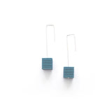 Dark Teal Cube Earrings - Optical by Varily Jewelry
