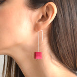 Fuchsia Cube Earrings - Optical Collection