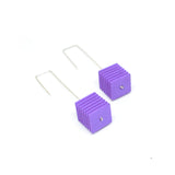 Lilac Side Cube Earrings - Optical Collection