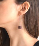 Plum Cube Earrings - Optical Collection
