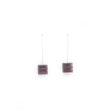 Plum Cube Earrings - Optical Collection