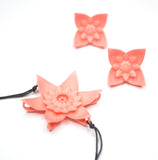 Coral Flower Bracelet with Dahlia Stud Earrings in Coral