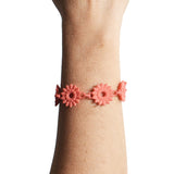 Coral Flower Chain Bracelet - Dahlia Collection