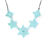 Aqua 5 Flower Dahlia Necklace - Design Your Own Necklace