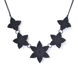 Black 5 Flower Dahlia Necklace - Design Your Own Necklace