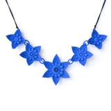 Blue 5 Flower Dahlia Necklace - Design Your Own Necklace